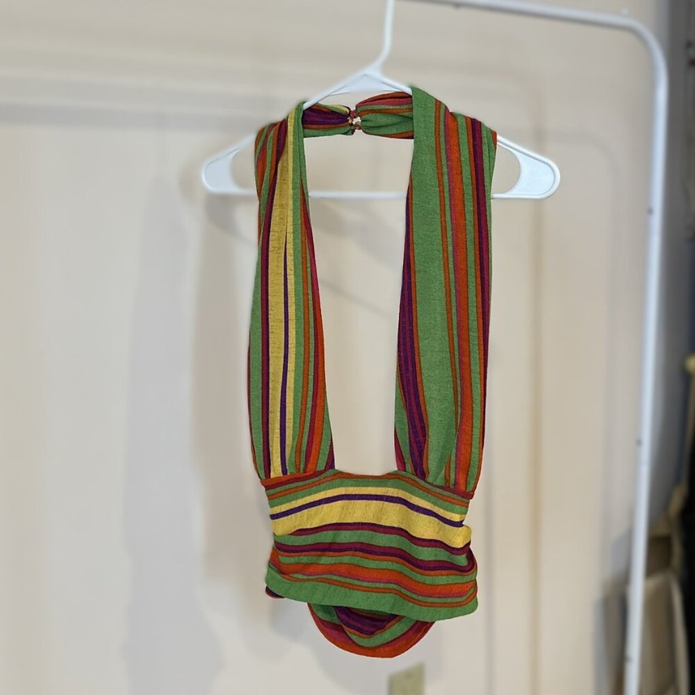 SHEIN Multicolored/Rainbow Halter Top